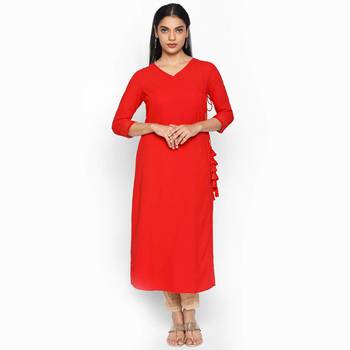 Red russian moss crepe kurtas and kurtis 1