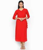 Red russian moss crepe kurtas and kurtis