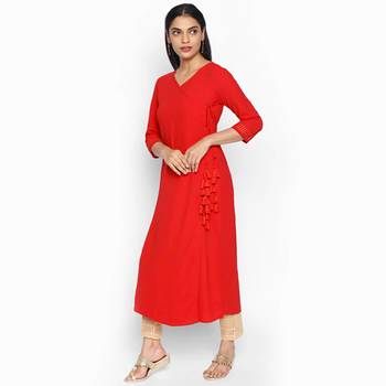 Red russian moss crepe kurtas and kurtis 2
