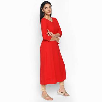 Red russian moss crepe kurtas and kurtis 3