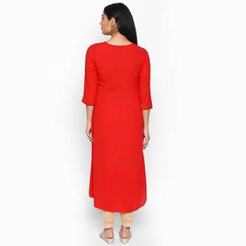 Red russian moss crepe kurtas and kurtis 4