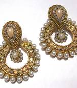 Golden pearl Antic polki earrings