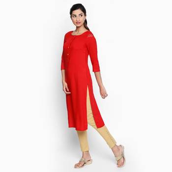 Red rayon kurtas and kurtis 2