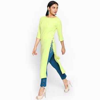 Green russian moss crepe kurtas and kurtis 2