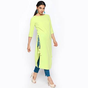 Green russian moss crepe kurtas and kurtis 3
