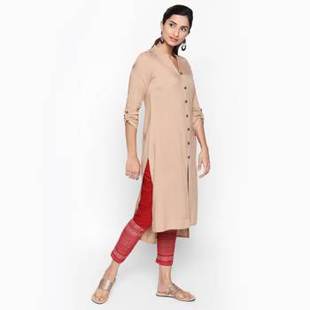 Beige rayon kurtas and kurtis 3