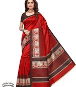 Maroon Woven Art Silk Saree With Blouse