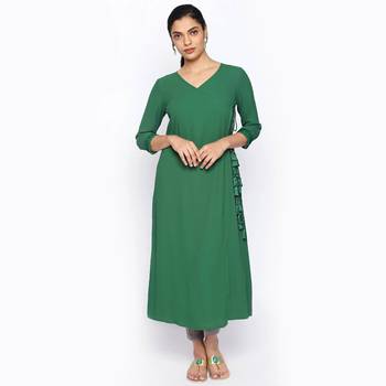 Green russian moss crepe kurtas and kurtis 1
