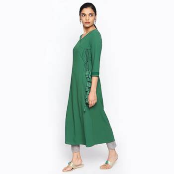 Green russian moss crepe kurtas and kurtis 2