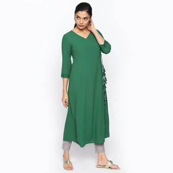 Green russian moss crepe kurtas and kurtis 3