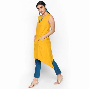 Mustard linolio kurtas and kurtis 2