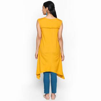 Mustard linolio kurtas and kurtis 4