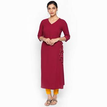 Wine russian moss crepe kurtas and kurtis 1