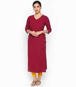 Wine russian moss crepe kurtas and kurtis