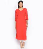 Coral russian moss crepe kurtas and kurtis