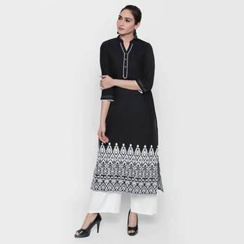 Black cotton slub kurtas and kurtis 1