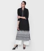Black cotton slub kurtas and kurtis