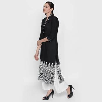 Black cotton slub kurtas and kurtis 2