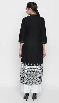 Black cotton slub kurtas and kurtis 3
