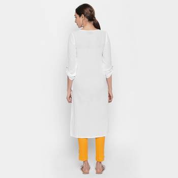 White cotton cambric kurtas and kurtis 3