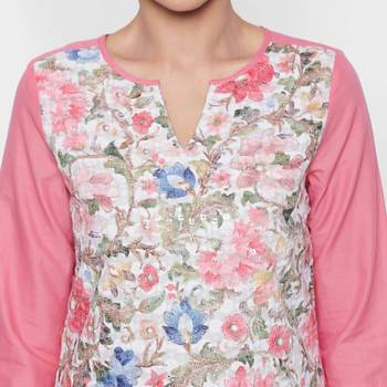 Coral cotton cambric kurtas and kurtis 4