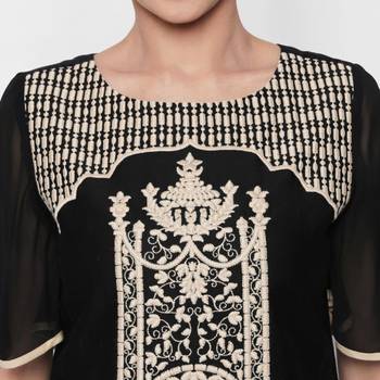 Black cotton tiscali kurtas and kurtis 4