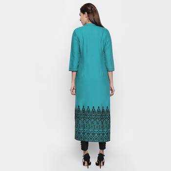 Green cotton slub kurtas and kurtis 4