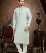 green cotton traditional kurta pajama