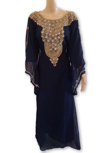 Exclusive Marriage Kaftan Moroccan Takshita Georgette Wedding Gown Dress  