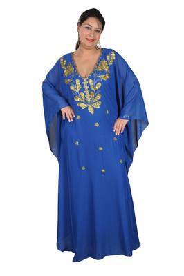 Royal Moroccan Beautiful Zari Work Jilbab Jalabiya Kaftan Dress 1