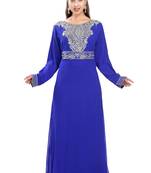 Teal Zari Hand Embroidery Work For Women Gown Gown Modern Takshita Dress For Women Gown