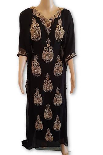 Floor Touch Party Wear Maxi Dress For Arabian Women