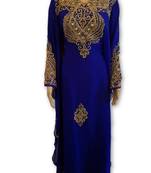 Long Floor Touch Maxi Dress With Simple Embroidery Design