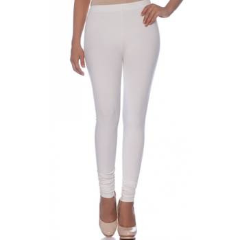 White Cotton Ethnic Wear Churidar Leggings For Women'S 1