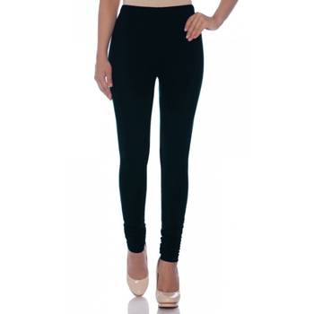 Black Cotton Ethnic Wear Churidar Leggings For Women'S 1