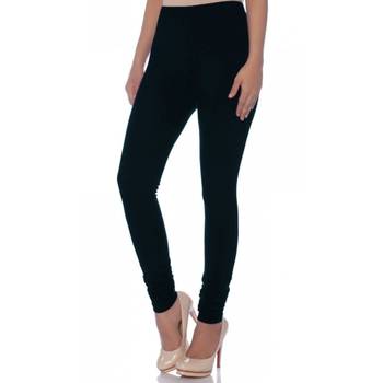 Black Cotton Ethnic Wear Churidar Leggings For Women'S 2