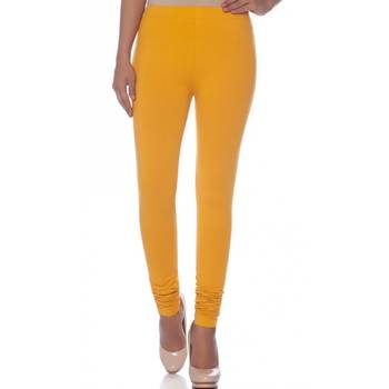 Yellow Cotton Ethnic Wear Churidar Leggings For Women'S 1