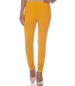 Yellow Cotton Ethnic Wear Churidar Leggings For Women'S