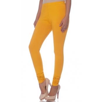Yellow Cotton Ethnic Wear Churidar Leggings For Women'S 2