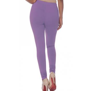 Purple Cotton Ethnic Wear Churidar Leggings For Women'S 3