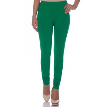 Green Cotton Ethnic Wear Churidar Leggings For Women'S 1