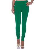 Green Cotton Ethnic Wear Churidar Leggings For Women'S