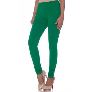 Green Cotton Ethnic Wear Churidar Leggings For Women'S 2