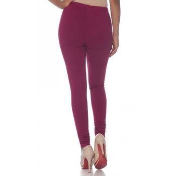Maroon Cotton Ethnic Wear Churidar Leggings For Women'S 3