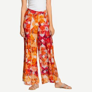 Orange Rayon palazzo pants 1