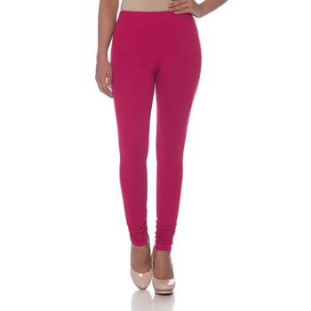 Pink Cotton Ethnic Wear Churidar Leggings For Women'S 1