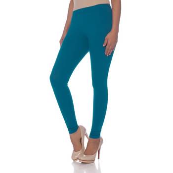 Blue Cotton Ethnic Wear Churidar Leggings For Women'S 2