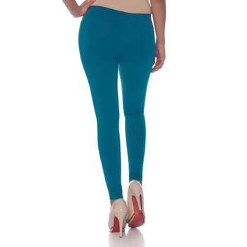 Blue Cotton Ethnic Wear Churidar Leggings For Women'S 3
