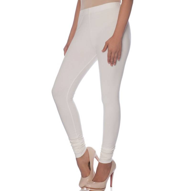 White Cotton Ethnic Wear Churidar Leggings For Women'S Naari 2770598