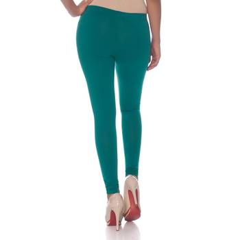 Blue Cotton Ethnic Wear Churidar Leggings For Women'S 3